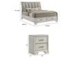 Queen Bedroom Set | White Mist | Chrome Wood | 3 Piece Set with 2 Nightst&s