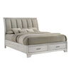 Queen Bedroom Set | White Mist | Chrome Wood | 2 Piece Set with Nightst&