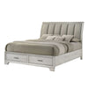 Queen Bedroom Set | White Mist | Chrome Wood | 2 Piece Set with Nightst&