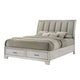 Queen Bedroom Set | White Mist | Chrome Wood | 2 Piece Set with Nightst&
