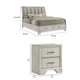 Queen Bedroom Set | White Mist | Chrome Wood | 2 Piece Set with Nightst&