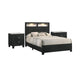 King Bedroom Set | Black | White | Chrome Wood | 3 Piece Set with 2 Nightst&s