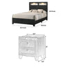 King Bedroom Set | Black | White | Chrome Wood | 3 Piece Set with 2 Nightst&s