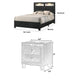 King Bedroom Set | Black | White | Chrome Wood | 3 Piece Set with 2 Nightst&s