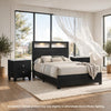 King Bedroom Set | Black | White | Chrome Wood | 3 Piece Set with 2 Nightst&s