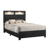 King Bedroom Set, Black, White, Chrome Wood, 2 Piece Set with Nightstand