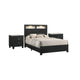 Queen Bedroom Set | Black | White | Chrome Wood | 3 Piece Set with 2 Nightst&s