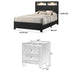 Queen Bedroom Set | Black | White | Chrome Wood | 3 Piece Set with 2 Nightst&s