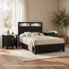 Queen Bedroom Set | Black | White | Chrome Wood | 3 Piece Set with 2 Nightst&s