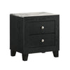 Queen Bedroom Set, Black, White, Chrome Wood, 2 Piece Set with Nightstand