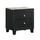 Queen Bedroom Set, Black, White, Chrome Wood, 2 Piece Set with Nightstand