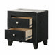 Queen Bedroom Set, Black, White, Chrome Wood, 2 Piece Set with Nightstand