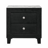 Queen Bedroom Set, Black, White, Chrome Wood, 2 Piece Set with Nightstand