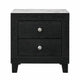 Queen Bedroom Set, Black, White, Chrome Wood, 2 Piece Set with Nightstand