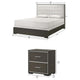 King Bedroom Set | Dark Brown | Cream White | Silver Wood | 2 Piece Set with Nightst&