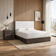 King Bedroom Set | Dark Brown | Cream White | Silver Wood | 2 Piece Set with Nightst&