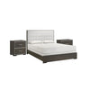 Queen Bedroom Set | Dark Brown | Cream White | Silver Wood | 3 Piece Set with 2 Nightst&s