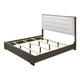 Queen Bedroom Set | Dark Brown | Cream White | Silver Wood | 3 Piece Set with 2 Nightst&s