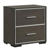 Queen Bedroom Set | Dark Brown | Cream White | Silver Wood | 3 Piece Set with 2 Nightst&s