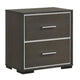 Queen Bedroom Set | Dark Brown | Cream White | Silver Wood | 3 Piece Set with 2 Nightst&s