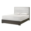 Queen Bedroom Set | Dark Brown | Cream White | Silver Wood | 3 Piece Set with 2 Nightst&s
