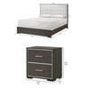 Queen Bedroom Set | Dark Brown | Cream White | Silver Wood | 3 Piece Set with 2 Nightst&s