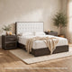 Queen Bedroom Set | Dark Brown | Cream White | Silver Wood | 3 Piece Set with 2 Nightst&s