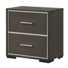 Queen Bedroom Set | Dark Brown | Cream White | Silver Wood | 2 Piece Set with Nightst&