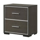 Queen Bedroom Set | Dark Brown | Cream White | Silver Wood | 2 Piece Set with Nightst&