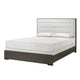 Queen Bedroom Set | Dark Brown | Cream White | Silver Wood | 2 Piece Set with Nightst&