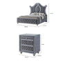 King Bedroom Set | Gray Wood | 3 Piece Set with 2 Nightst&s
