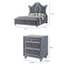 King Bedroom Set | Gray Wood | 2 Piece Set with Nightst&
