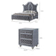 King Bedroom Set | Gray Wood | 2 Piece Set with Nightst&