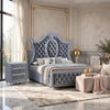 Queen Bedroom Set | Gray Wood | 2 Piece Set with Nightst&