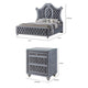 Queen Bedroom Set, Gray Wood, 3 Piece Set with 2 Nightstands