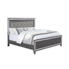 King Bedroom Set | Gray | Silver | Clear Wood | 3 Piece Set with 2 Nightst&s