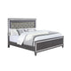 King Bedroom Set | Gray | Silver | Clear Wood | 3 Piece Set with 2 Nightst&s