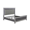 King Bedroom Set | Gray | Silver | Clear Wood | 3 Piece Set with 2 Nightst&s