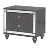 King Bedroom Set | Gray | Silver | Clear Wood | 3 Piece Set with 2 Nightst&s