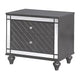 King Bedroom Set | Gray | Silver | Clear Wood | 3 Piece Set with 2 Nightst&s