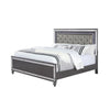 King Bedroom Set | Gray | Silver | Clear Wood | 3 Piece Set with 2 Nightst&s