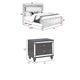 King Bedroom Set | Gray | Silver | Clear Wood | 3 Piece Set with 2 Nightst&s