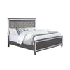 King Bedroom Set | Gray | Silver | Clear Wood | 2 Piece Set with Nightst&
