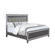 King Bedroom Set | Gray | Silver | Clear Wood | 2 Piece Set with Nightst&