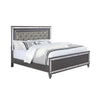 Queen Bedroom Set, Gray, Silver, Clear Wood, 3 Piece Set with 2 Nightstands