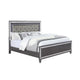 Queen Bedroom Set, Gray, Silver, Clear Wood, 3 Piece Set with 2 Nightstands