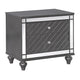 Queen Bedroom Set, Gray, Silver, Clear Wood, 3 Piece Set with 2 Nightstands