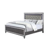 Queen Bedroom Set, Gray, Silver, Clear Wood, 3 Piece Set with 2 Nightstands