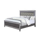 Queen Bedroom Set, Gray, Silver, Clear Wood, 3 Piece Set with 2 Nightstands