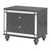 Queen Bedroom Set, Gray, Silver, Clear Wood, 3 Piece Set with 2 Nightstands